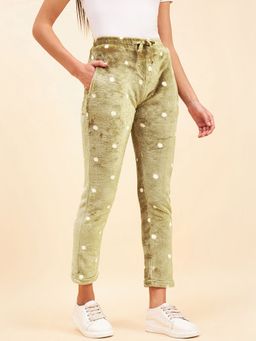 Sweet Dreams - Women Green Polka Dots Pyjama