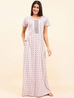 Sweet Dreams - Women Pink Printed Night Dress
