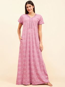 Sweet Dreams - Women Pink Printed Night Dress