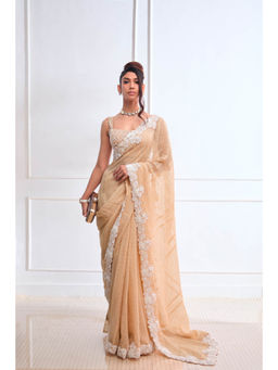 Aishwarya Tyagi - Organza Jamdani Saree with Stitched Blouse & Underskirt