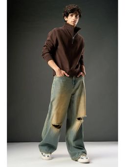 FREAKINS - Prairie Dust Men Super Wide Distressed Flare Jeans