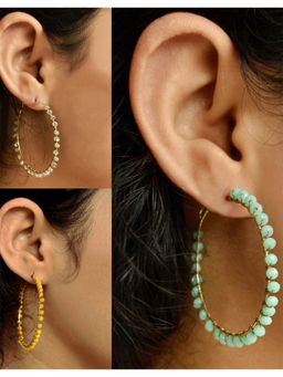 BeAbhika - Colorful Hoops Set OF 3 Pair