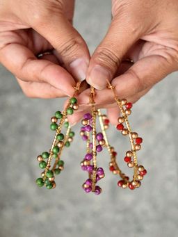BeAbhika - Colorful Arch Hoops Set Of 3 Pair