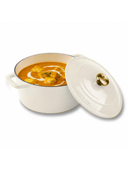Cumin Co. - White Cast Iron Dutch Casserole with Lid