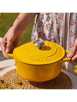 Cumin Co. - Mustard Cast Iron Dutch Casserole with Lid