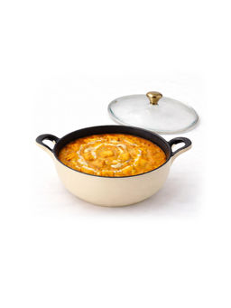 Cumin Co. - White Cast Iron Kadhai with Lid