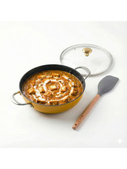 Cumin Co. - Yellow Lite Cast Iron Kadhai with Lid