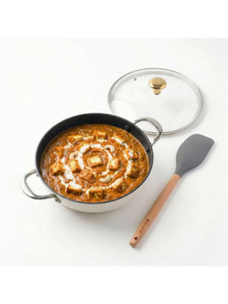 Cumin Co. - White Lite Cast Iron Kadhai with Lid