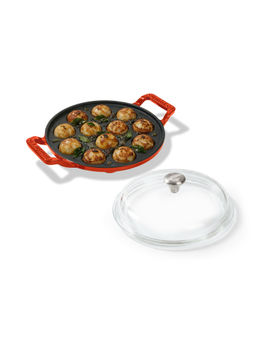 Cumin Co. - Rust Cast Iron 12 Cavities Paniyaram Pan with Lid