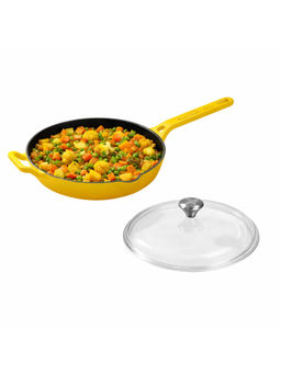 Cumin Co. - Yellow Cast Iron Pan with Glass Lid
