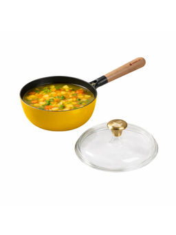 Cumin Co. - Yellow Cast Iron Sauce Pan with Lid