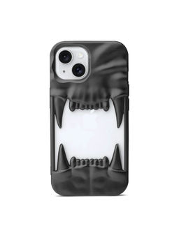 Treemoda - 3D Skull, Tiger Fangs Silicone Protective Phone Case (iPhone 15)