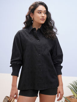 VISHUDH - Vara By Pure Cotton Schiffli Regular Shirt