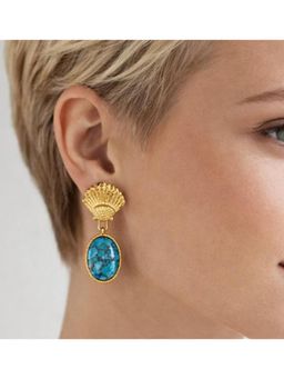 Arvino - Turquoise Shell Drop Blue Earrings