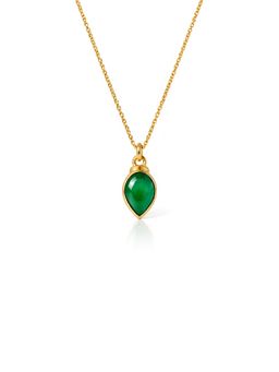 Arvino - Green Onyx Teardrop Solitaire Chain Necklace