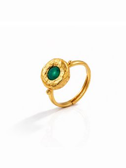 Arvino - Green Onyx Medallion Green Ring