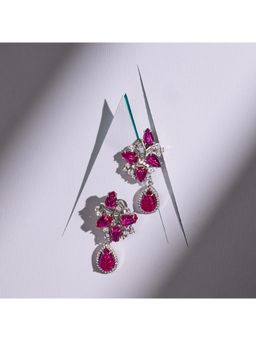 ANAQA JEWELS - Floral Bloom Red Earrings