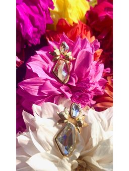 ORNAMAAS - Lotus Galactic Cut Mehr-O- Noor Gold Earrings