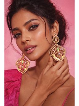 ORNAMAAS - Jardin D’Amour Chandelier Pink Earrings