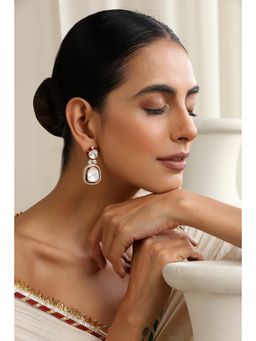 SWABHIMANN - Iris Red Polki Dangler Earrings