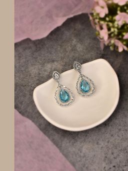 SWABHIMANN - Bayle Blue Zirconia Dangler Earrings