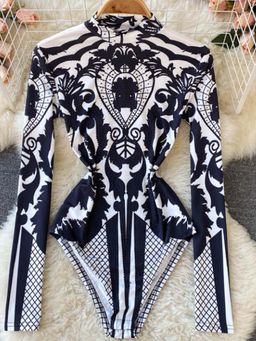 Tandul - Black Lycra Full Sleeves Bodysuit