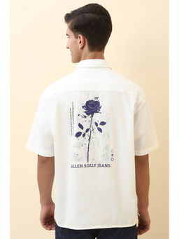 Allen Solly - Men White Graphic Print Half Sleeves Casual Shirt