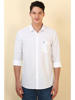 Allen Solly - Men White Solid Full Sleeves Casual Shirt