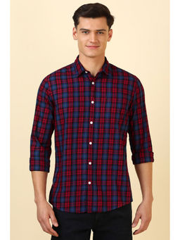 Allen Solly - Men Blue & Red Checks Full Sleeves Casual Shirt