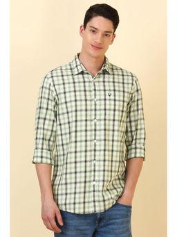 Allen Solly - Men Green Checks Full Sleeves Casual Shirt