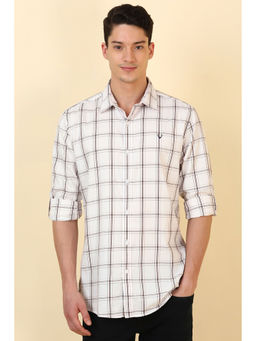 Allen Solly - Men White Checks Full Sleeves Casual Shirt