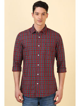 Allen Solly - Men Red Checks Full Sleeves Casual Shirt