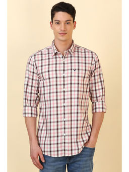 Allen Solly - Men Pink Checks Full Sleeves Casual Shirt