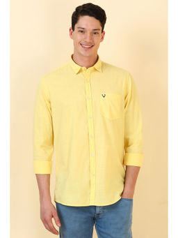 Allen Solly - Men Yellow Solid Full Sleeves Casual Shirt