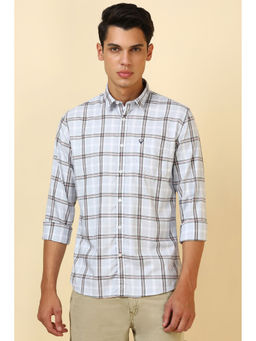 Allen Solly - Men Light Blue Checks Full Sleeves Casual Shirt
