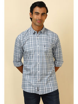 Allen Solly - Men Grey Checks Full Sleeves Casual Shirt