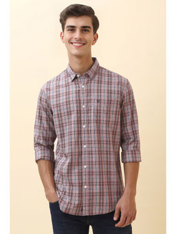 Allen Solly - Men Pink Checks Full Sleeves Casual Shirt