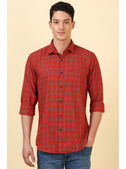 Allen Solly - Men Red Checks Full Sleeves Casual Shirt