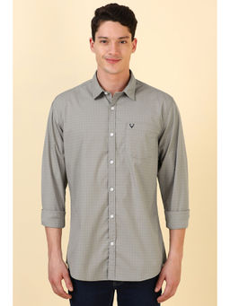 Allen Solly - Men Grey Checks Full Sleeves Casual Shirt