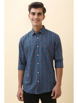 Allen Solly - Men Blue Checks Full Sleeves Casual Shirt