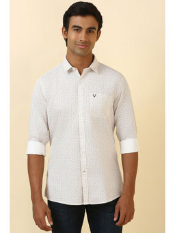 Allen Solly - Men Beige Floral Printed Full Sleeves Casual Shirt