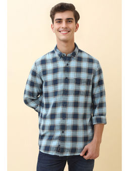 Allen Solly - Men Light Blue Checks Full Sleeves Casual Shirt