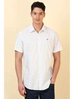 Allen Solly - Men White Printed Half Sleeves Casual Shirt