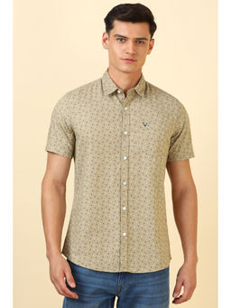 Allen Solly - Men Beige Printed Half Sleeves Casual Shirt