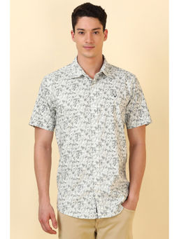 Allen Solly - Men Grey Printed Half Sleeves Casual Shirt