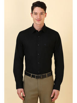 Allen Solly - Men Black Solid Full Sleeves Formal Shirt