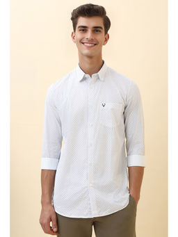 Allen Solly - Men White Printed Full Sleeves Casual Shirt