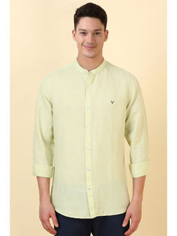 Allen Solly - Men Green Solid Full Sleeves Casual Shirt