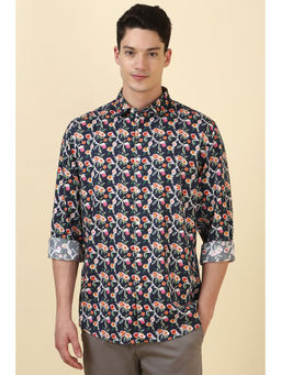 Allen Solly - Men Navy Blue Floral Printed Full Sleeves Casual Shirt
