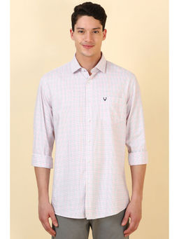 Allen Solly - Men Pink Checks Full Sleeves Casual Shirt